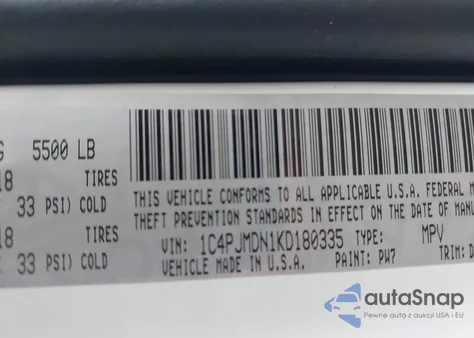 2019 Jeep Cherokee Limited 4X4 из США, поврежденный, VIN 1C4PJMDN1KD180335